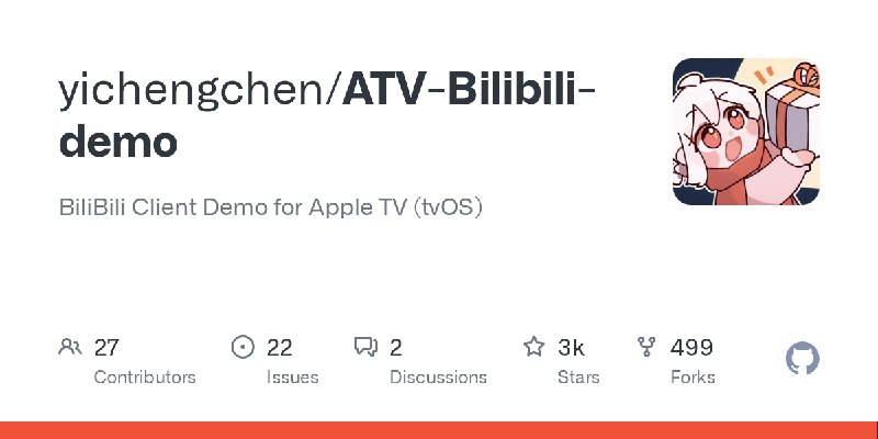 GitHub - yichengchen/ATV-Bilibili-demo: BiliBili Client Demo for Apple TV (tvOS)